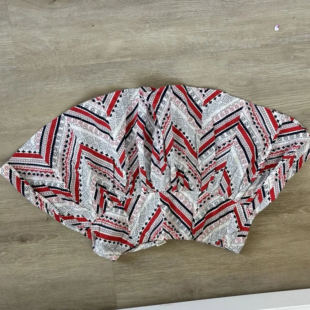 Old Navy Girls L Kids Red White Blue Bandana Print Pleated Boho Mini Skirt Cute